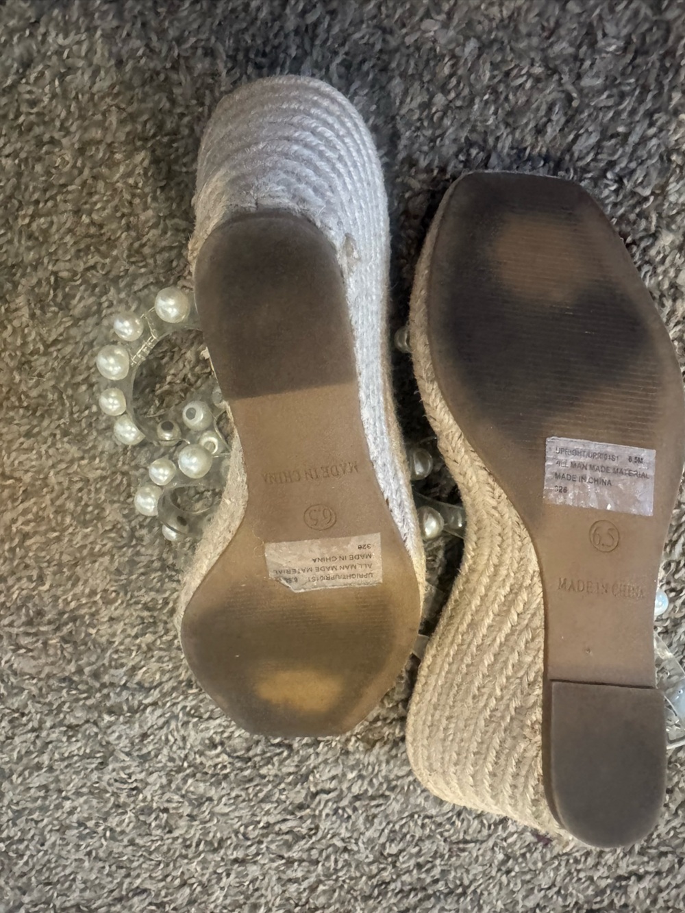 Steve Madden Clear Pearl-Embellished Women’s Sandals - Pearl White - Picture 4 of 4